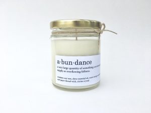 abundance crystal candle