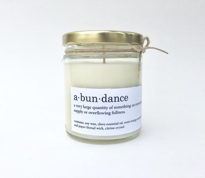 abundance crystal candle